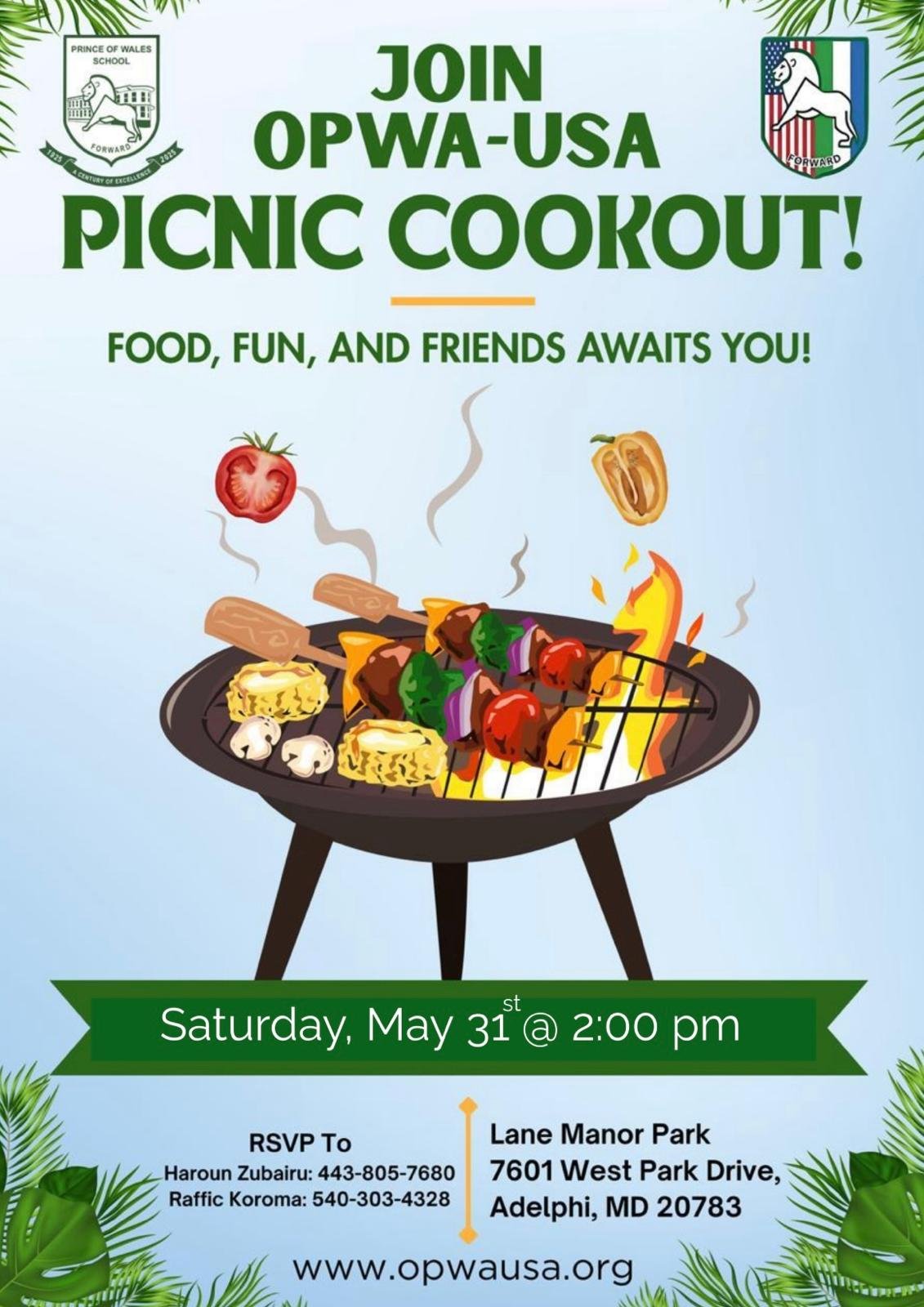 Join OPWA-USA for a fantastic Picnic Cookout that promises FOOD, FUN, AND FRIENDS! 